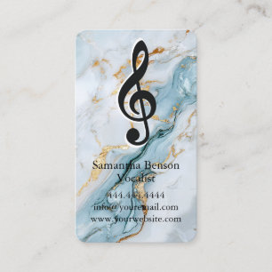 Vocalist Singer Musical Clef Logo Black White Business Card
