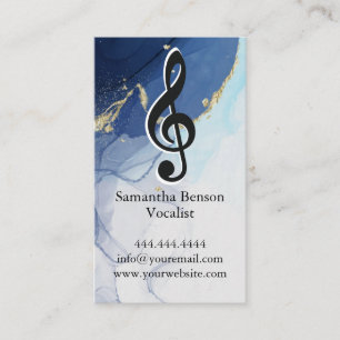 Vocalist Singer Musical Clef Logo Black White Business Card
