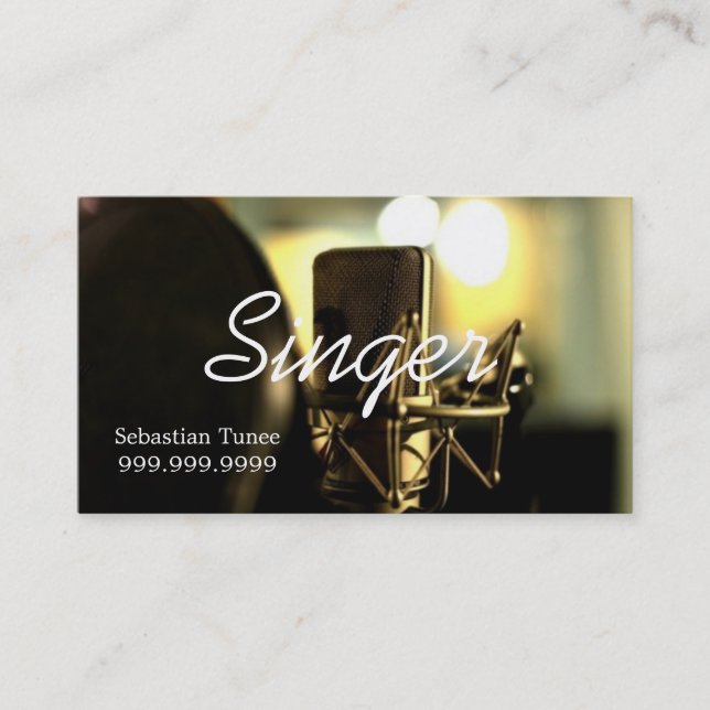 Vocalist, Singer, Performer Business Card (Front)