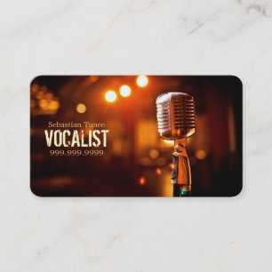 Vocalist, Singer, Performer, Music, Lessons Mic Business Card