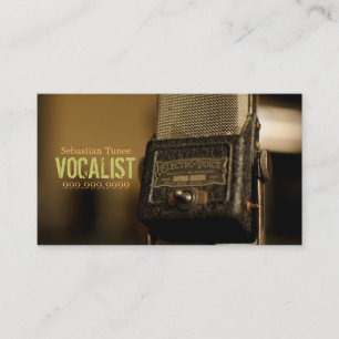 Vocalist, Singer, Performer, Music, Lessons Mic Business Card