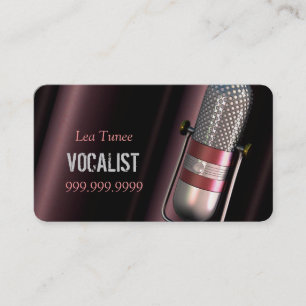 Vocalist, Singer, Performer, Music, Lessons Mic Business Card