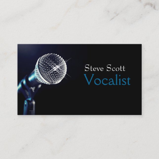 Vocalist, Singer, Solo, Performance Entertainment Business Card (Front)