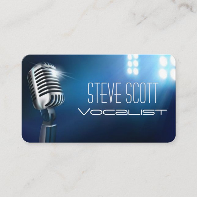 Vocalist, Singer, Solo, Performance Entertainment Business Card (Front)