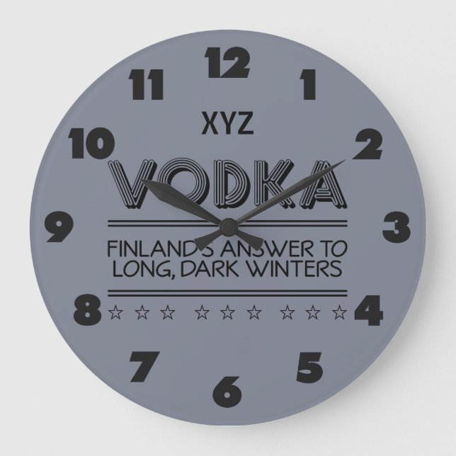 VODKA custom color wall clock (Front)