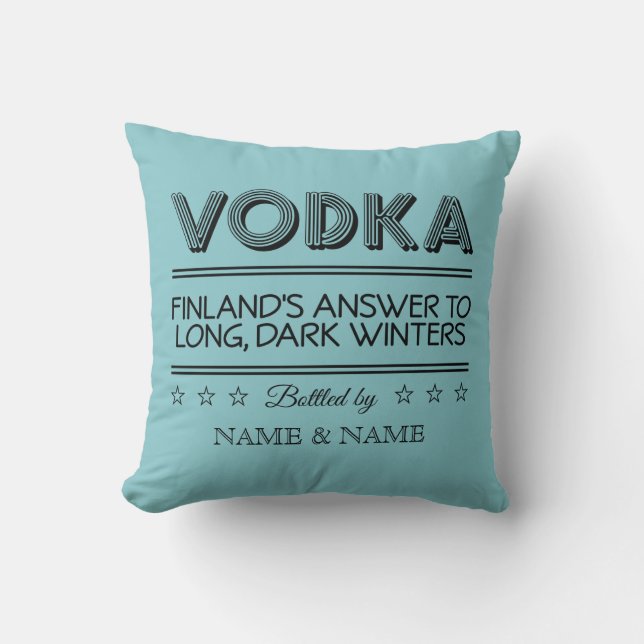 VODKA custom colour throw pillow (Front)