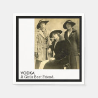 Vodka Girls Best Friend Vintage Women Funny Quote