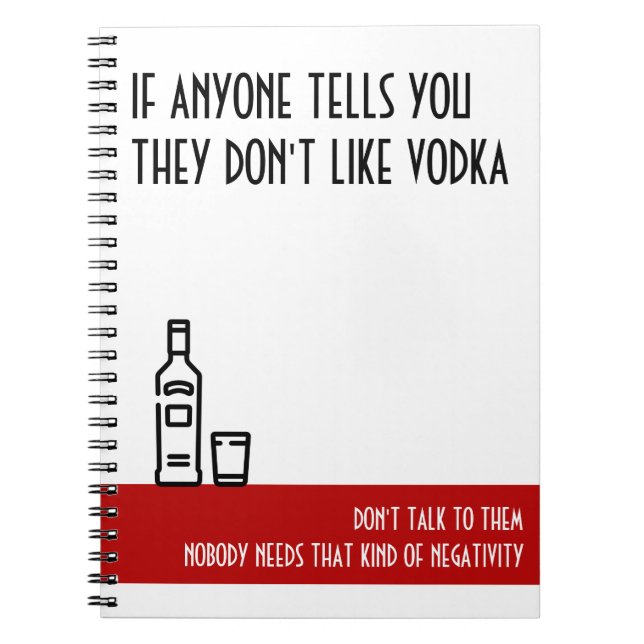 Vodka Lover's Standard Red Birthday Notebook (Front)