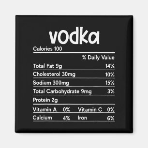 Vodka Nutrition Facts Thanksgiving Funny Drinking Magnet