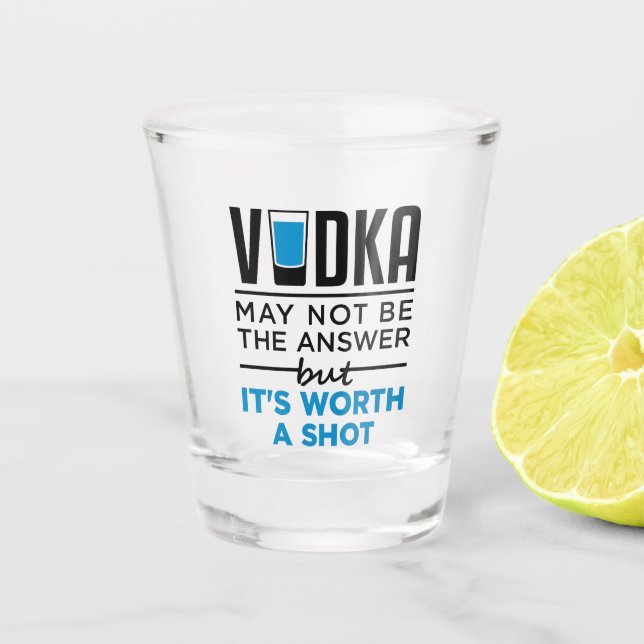 Vodka Worth a Shot Funny  Drinker Drinking Glass (Front)