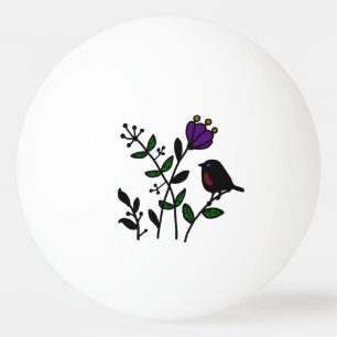Vogel auf Wiese Ping Pong Ball