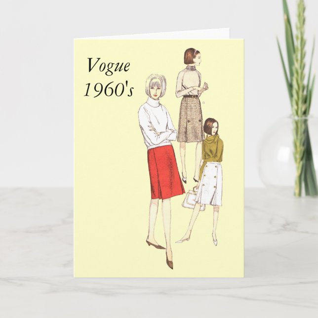 Vogue 1960s Blank greetings Card (Front)