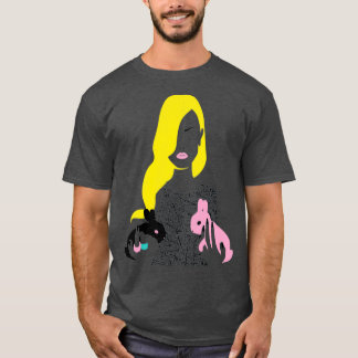 Vogue style woman with two rabbits gemini horoscop T-Shirt