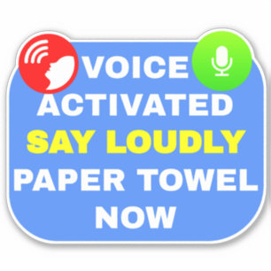 Voice Activated Say Loudly Paper Towel Now