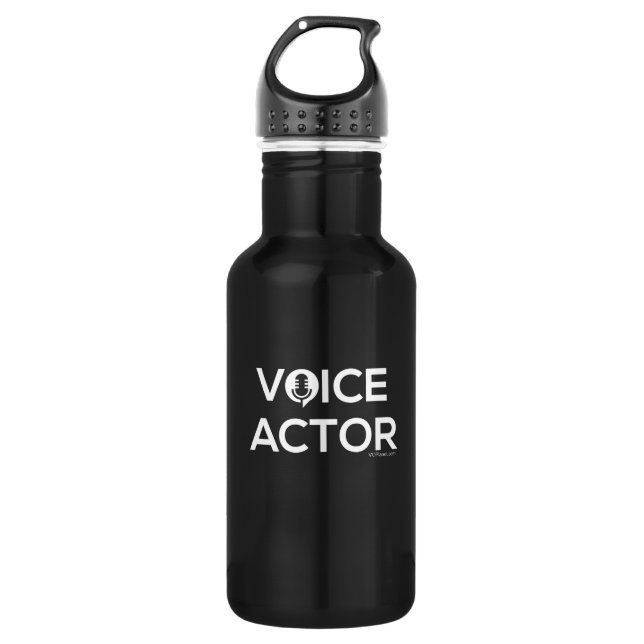 Voice Actor Water Bottle - Black (Front)