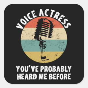 Voice Actress Dubbing Spokeswoman Sync Square Sticker