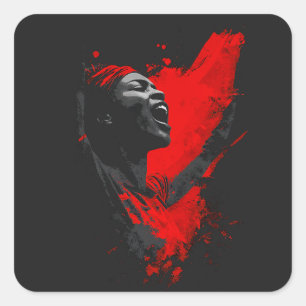 Voice in Red Square Sticker