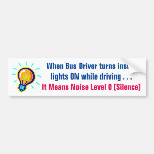 VOICE LEVEL 0 LIGHTS School Bus sign/sticker/magne Bumper Sticker