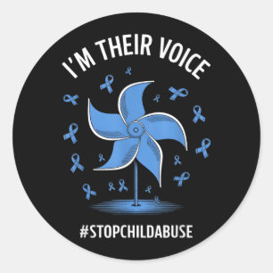 Voice Pinwheel Child Abuse Prevention Awareness Classic Round Sticker