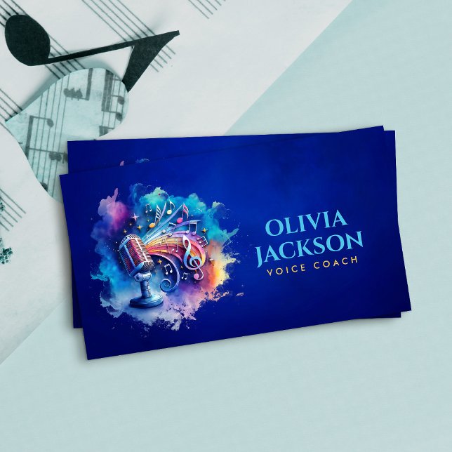 Voice / Vocal coach - Colourful Watercolor Business Card (Creator Uploaded)