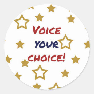Voice your choice political election classic round sticker