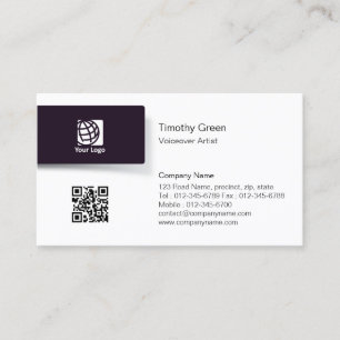 Voiceover Artist BlackTab Logo Simple BusinessCard Business Card