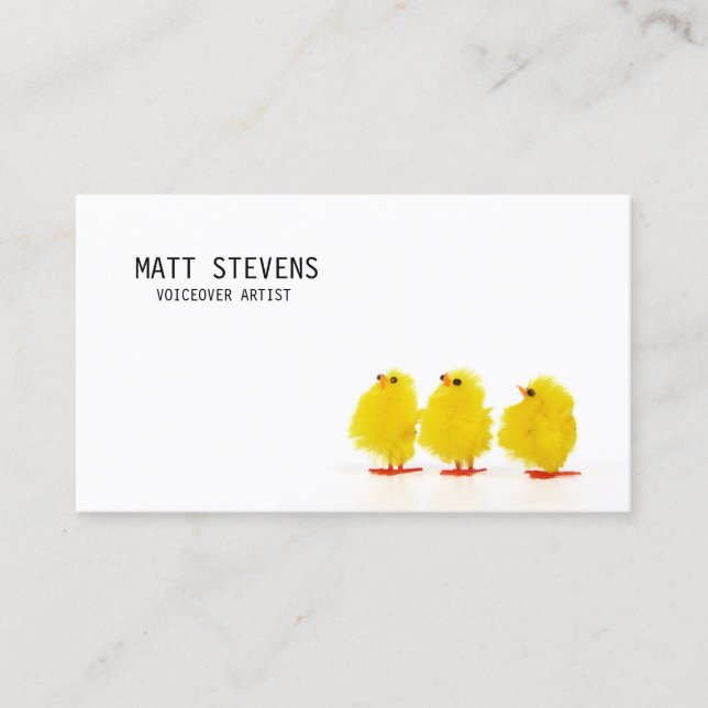 Voiceover Artist Business Card Cute Chicks (Front)
