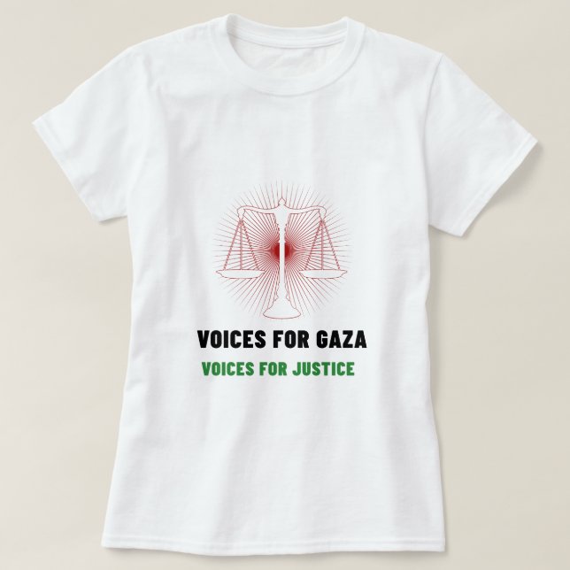 Voices For Gaza Voices For Justice Gaza Genocide T-Shirt (Design Front)