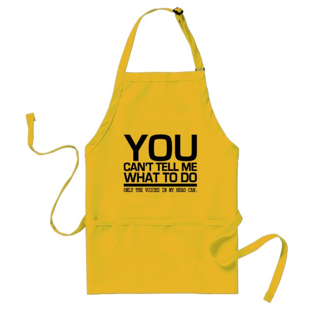 VOICES IN MY HEAD apron - choose style & colour (Front)
