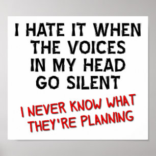 Voices in My Head Funny Poster