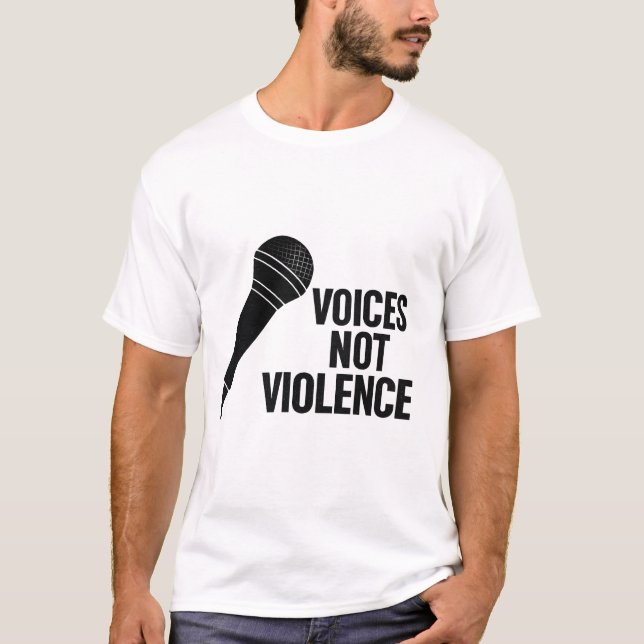 Voices Not Violence  Peace and Awareness Art T-Shirt (Front)