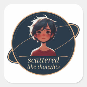 Void 2 Scattered Like Thoughts Portrait Square Sticker