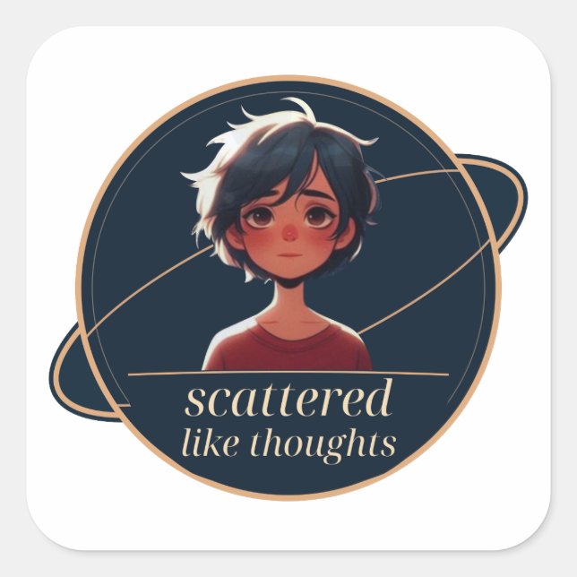Void 2 Scattered Like Thoughts Portrait Square Sticker (Front)