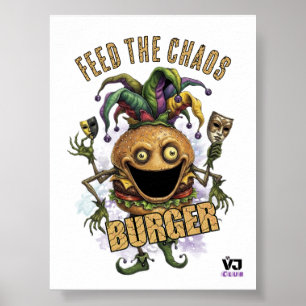 Void Jester Friend Burger white Poster