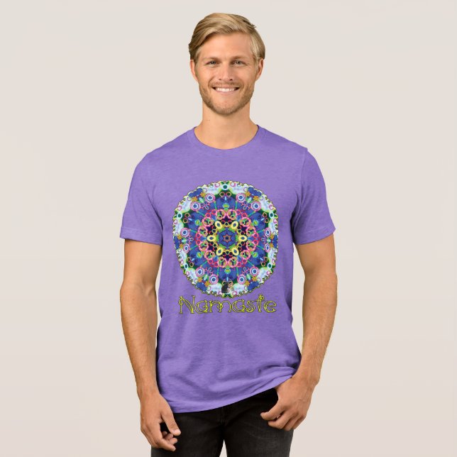 Voila Namaste Kaleidoscope T-shirt Tri-Blend Shirt (Front Full)