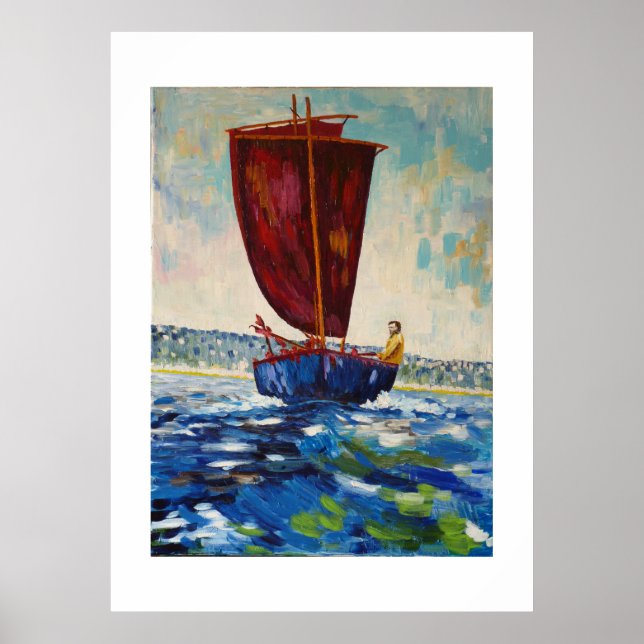 voilier traditionnel au large de l'Ecosse Poster (Front)