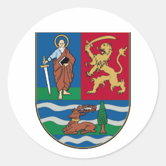 Vojvodina grb, coat of arms classic round sticker