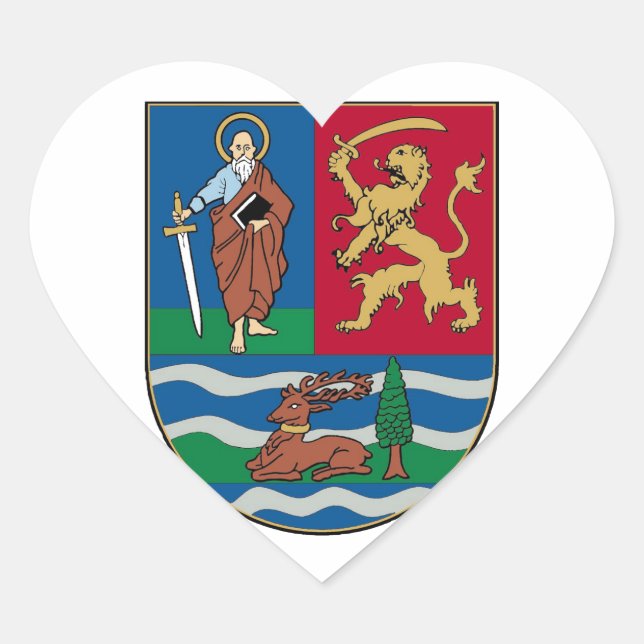 Vojvodina grb, coat of arms heart sticker (Front)