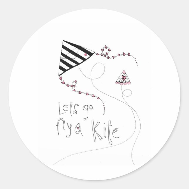 vol25 lets fly a kite classic round sticker (Front)