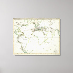 Volcanic Activity Map Canvas Print