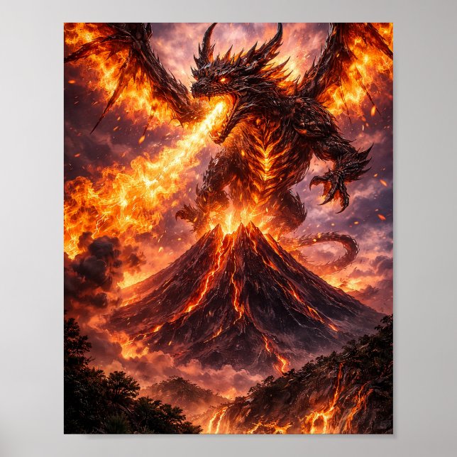Volcanic Dragon Eruption Poster (Front)