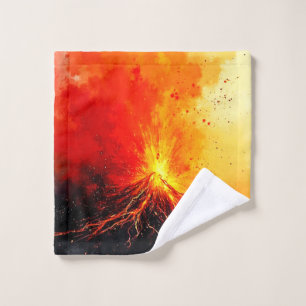 Volcanic Eruption Abstract Art Bath Towel Set