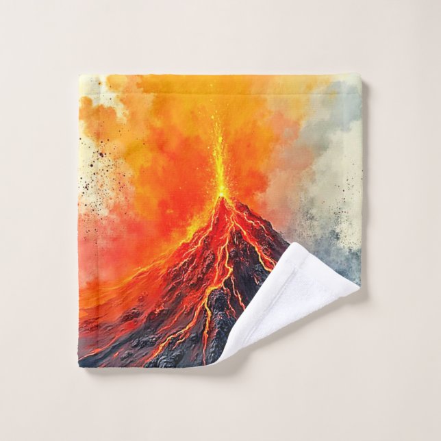Volcanic Eruption: Raw Power Bath Towel Set (Wash Cloth)