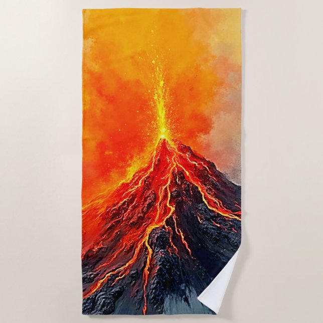 Volcanic Eruption: Raw Power Beach Towel (Front)