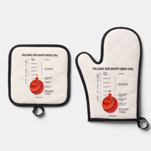 Volcanic Explosivity Index (VEI) Geology Volcano Oven Mitt & Pot Holder Set