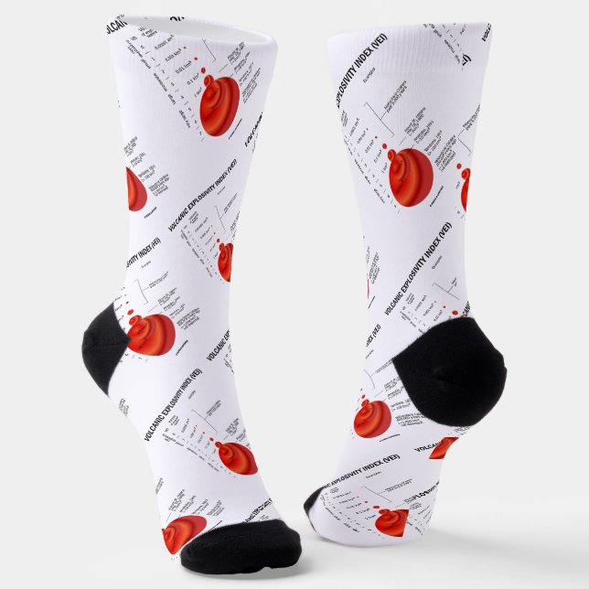 Volcanic Explosivity Index (VEI) Geology Volcano Socks (Angled)