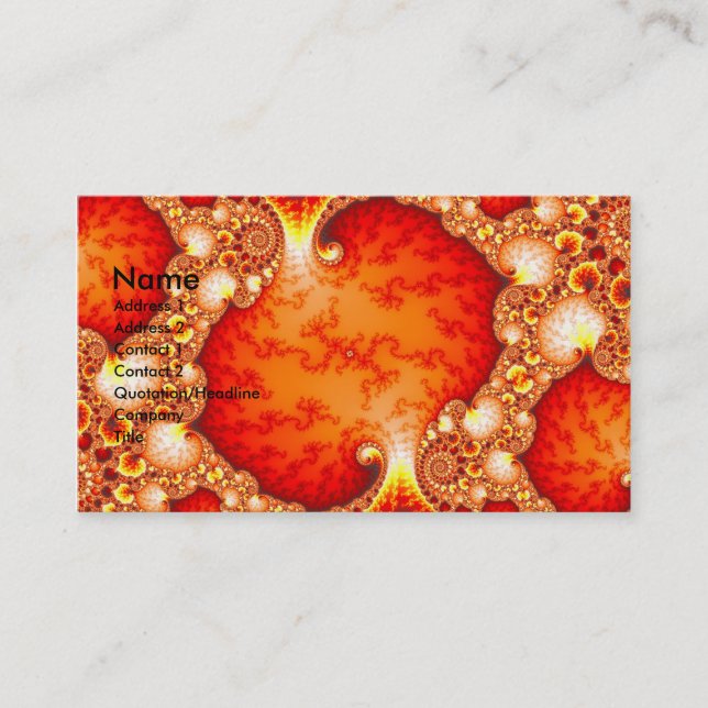 Volcanic Garden - Fractal art Business Card (Front)