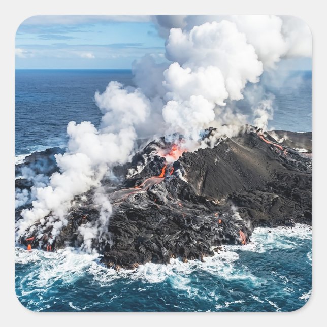 Volcanic Island Square Sticker (Front)