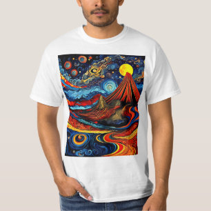 Volcanic landscape at night T-Shirt