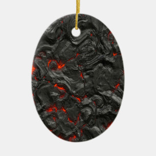 volcanic Lava background effect Ceramic Tree Decoration